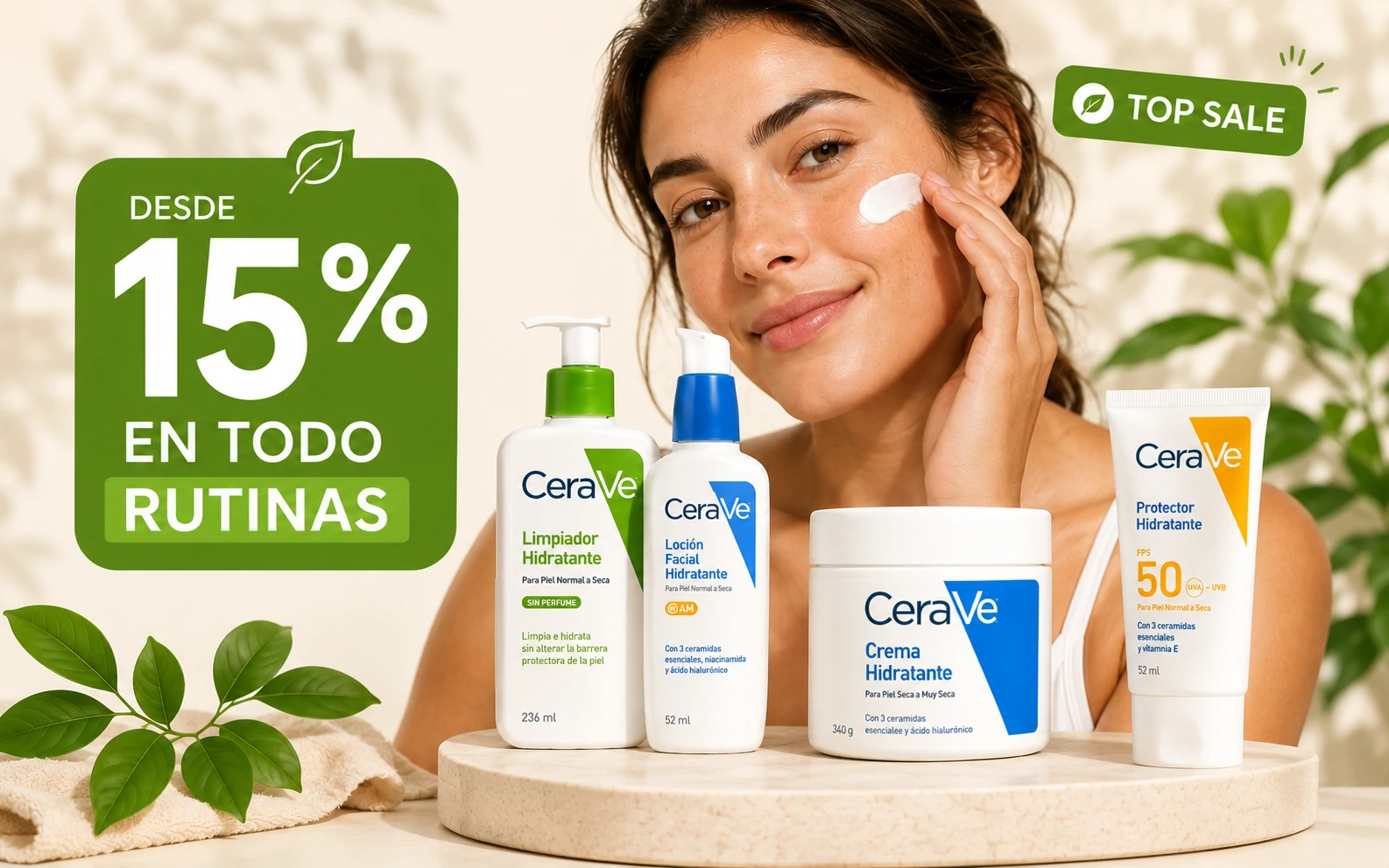 Rutina CeraVe para limpieza e hidratacion